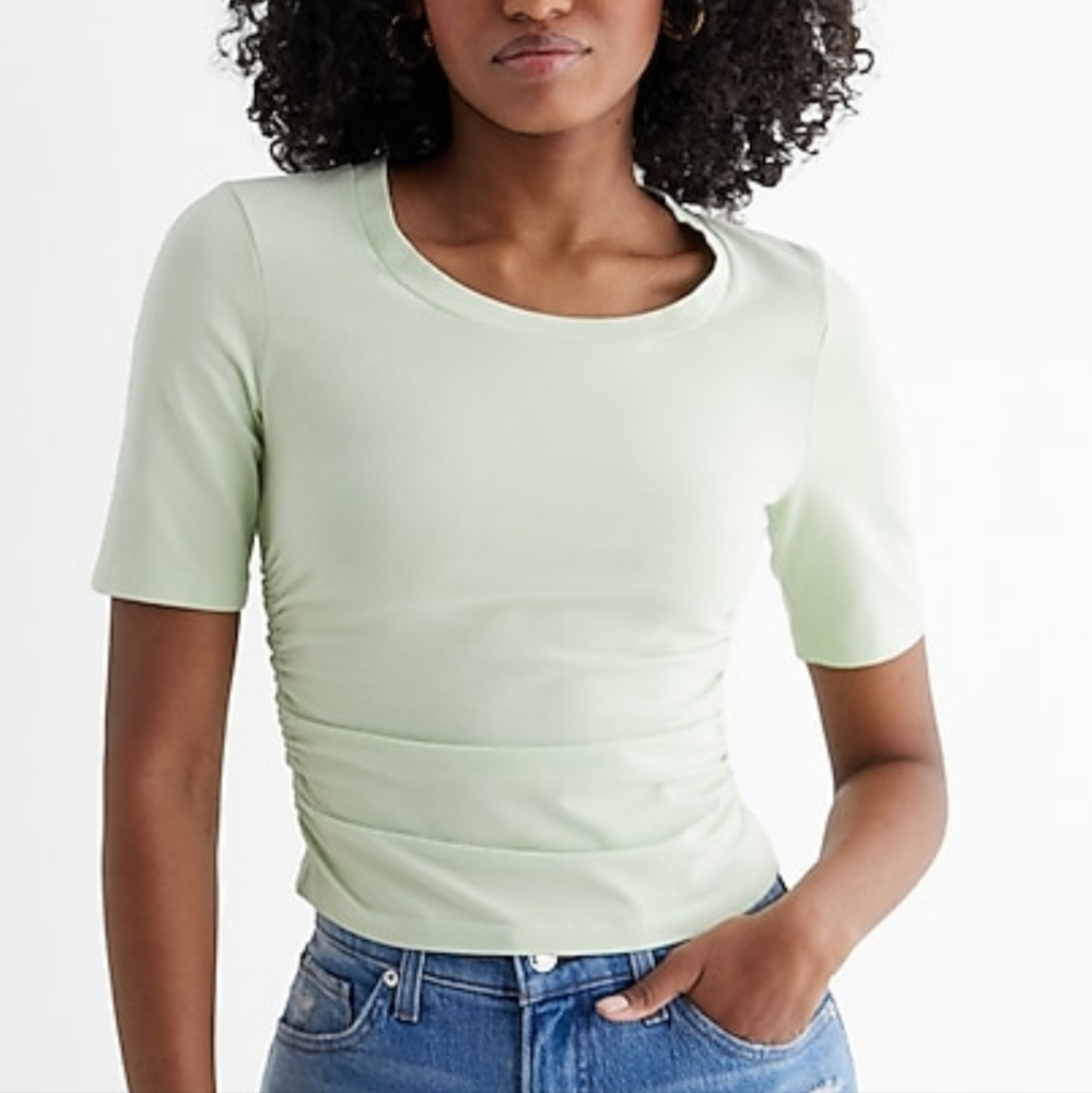 NWT Express Crew Neck Ruched Tee